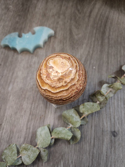 Brown aragonite sphere 1