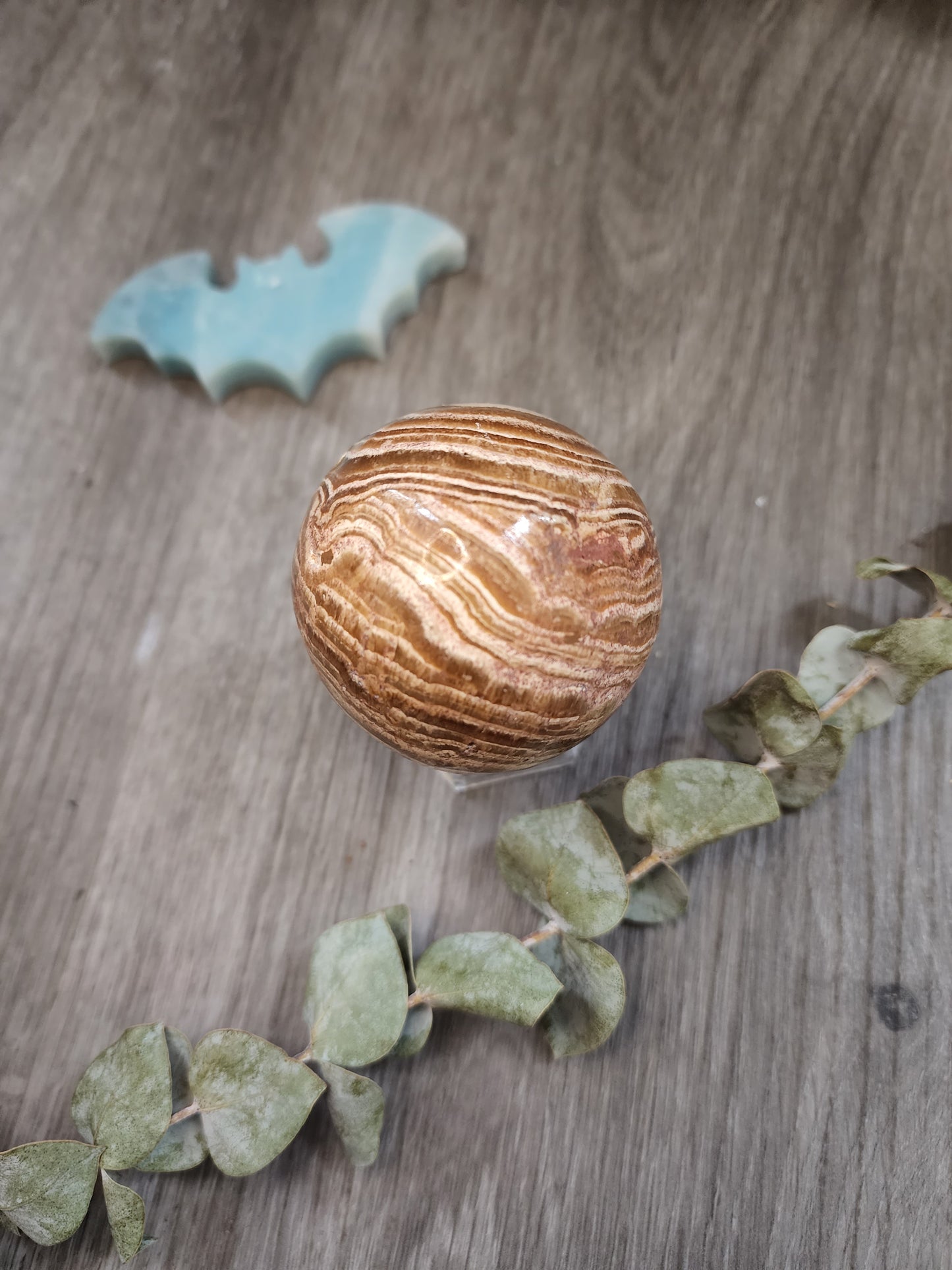 Brown aragonite sphere 1