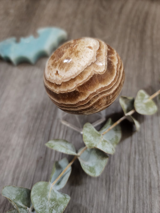 Brown aragonite sphere 6