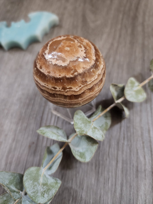 Brown aragonite sphere 7