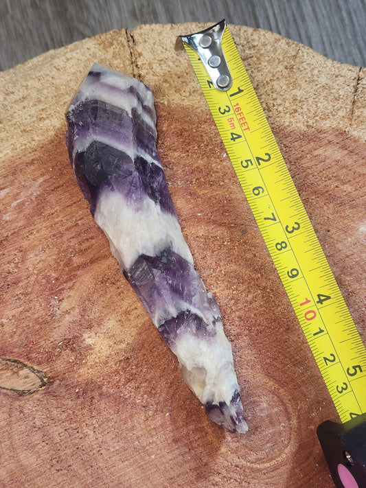 Large chevron amethyst wand