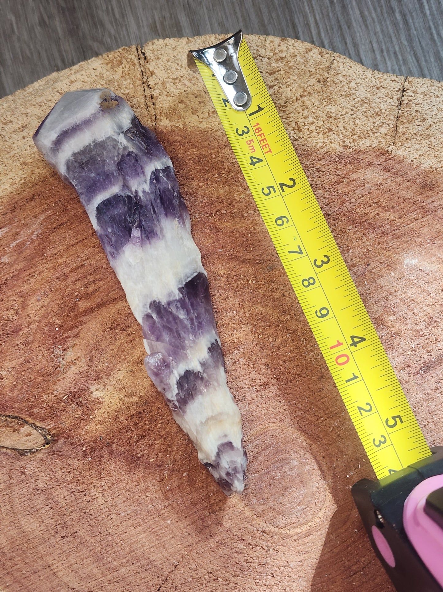 Large chevron amethyst wand