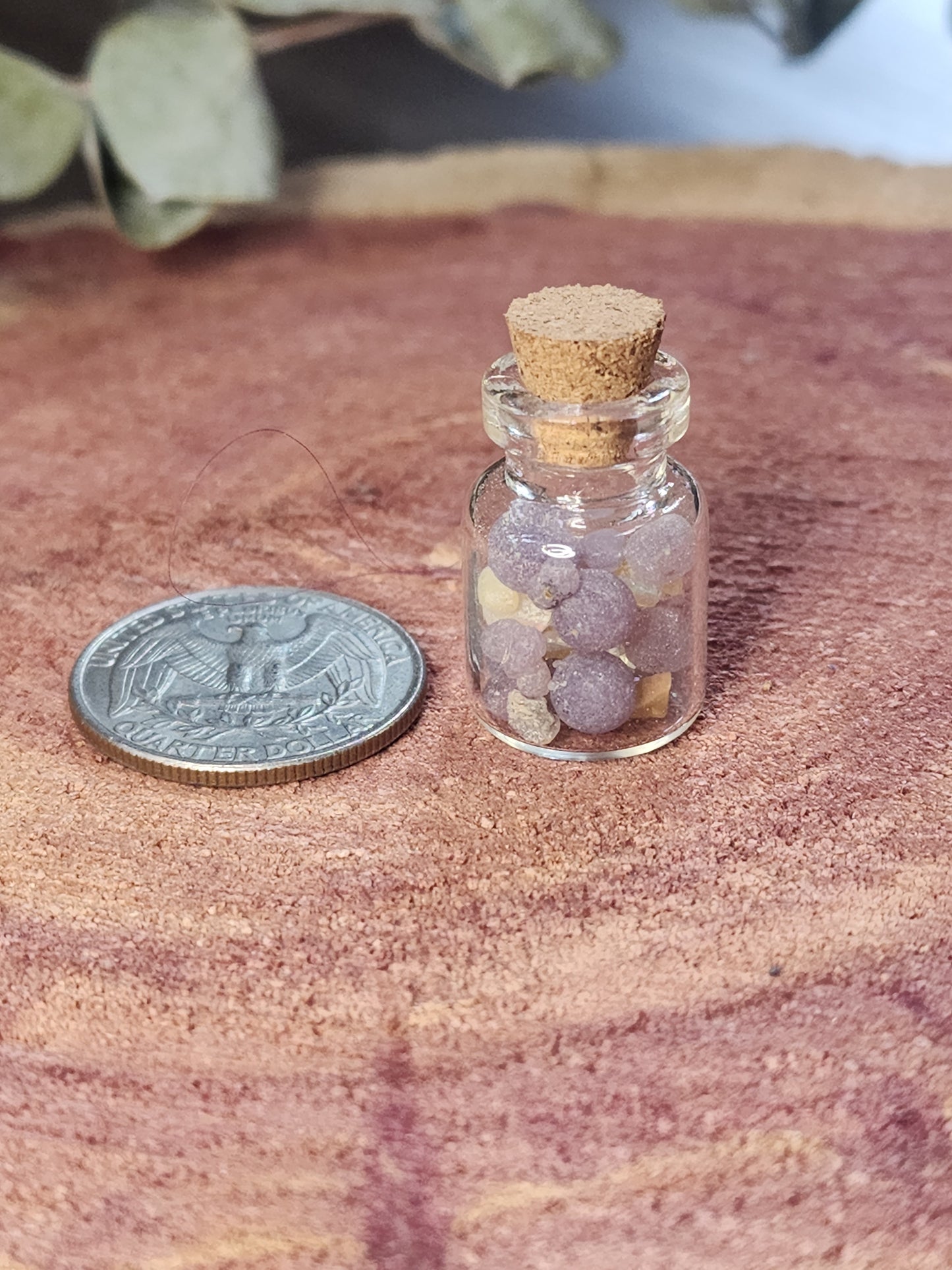 Ethiopian opal, grape agate and frankincense resin crystal energy jar!!