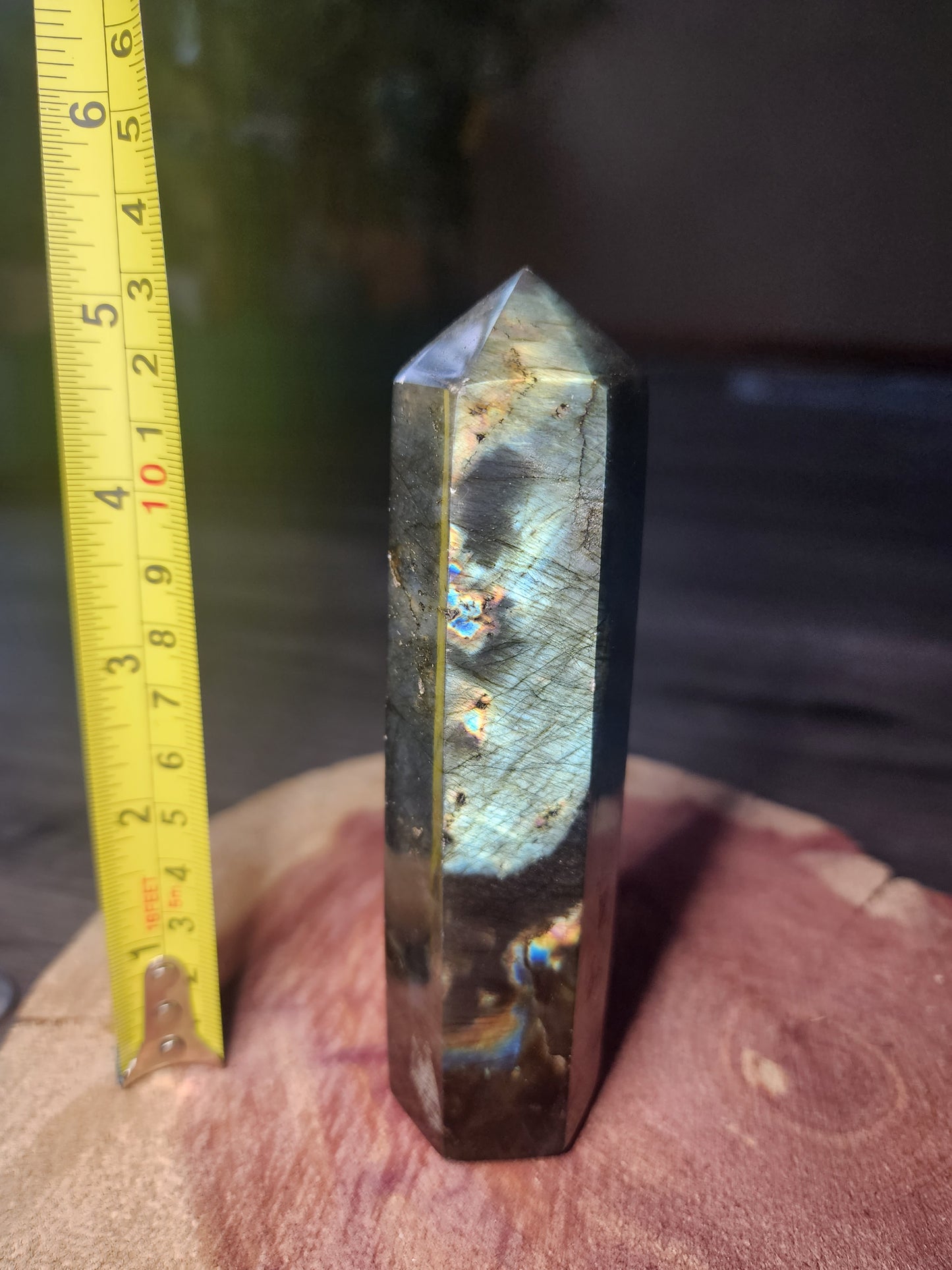 Flashy shimmery labradorite tower!!