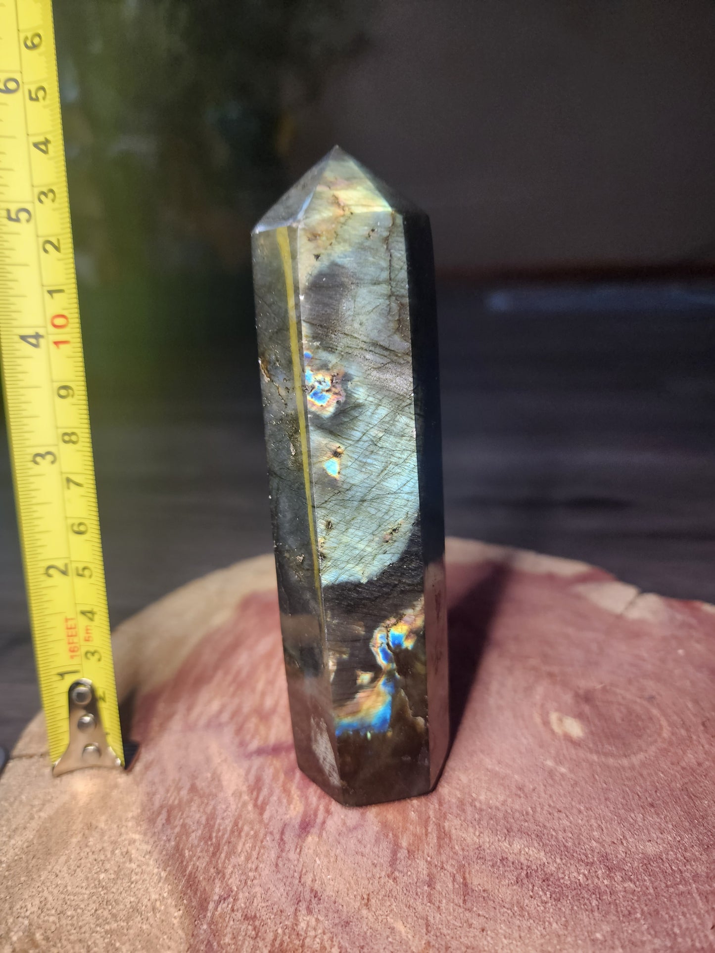 Flashy shimmery labradorite tower!!