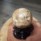 Druzy filled flower agate sphere