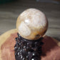 Druzy filled flower agate sphere