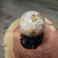 Druzy filled flower agate sphere