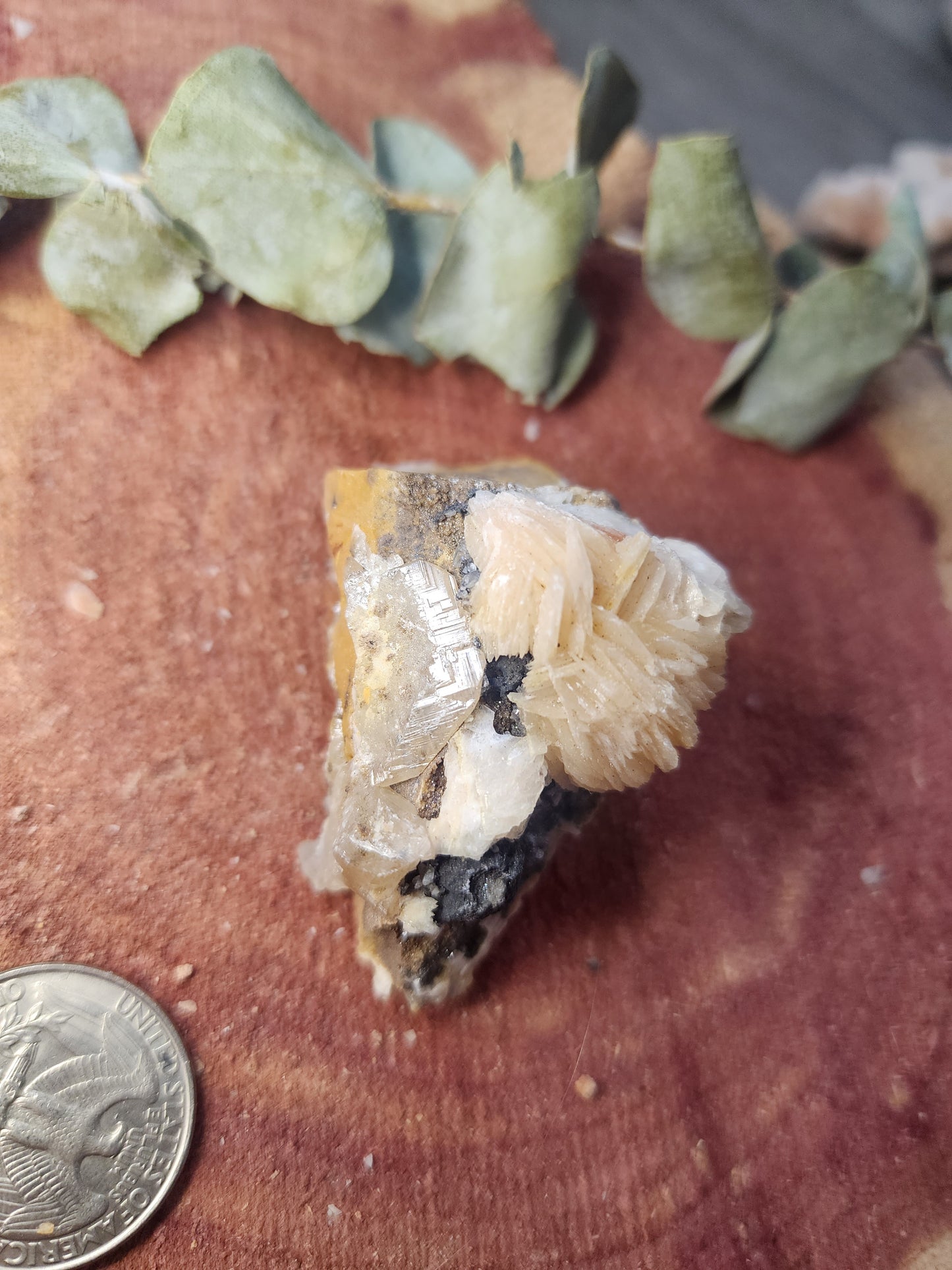 Barite cerrusite and galena specimen