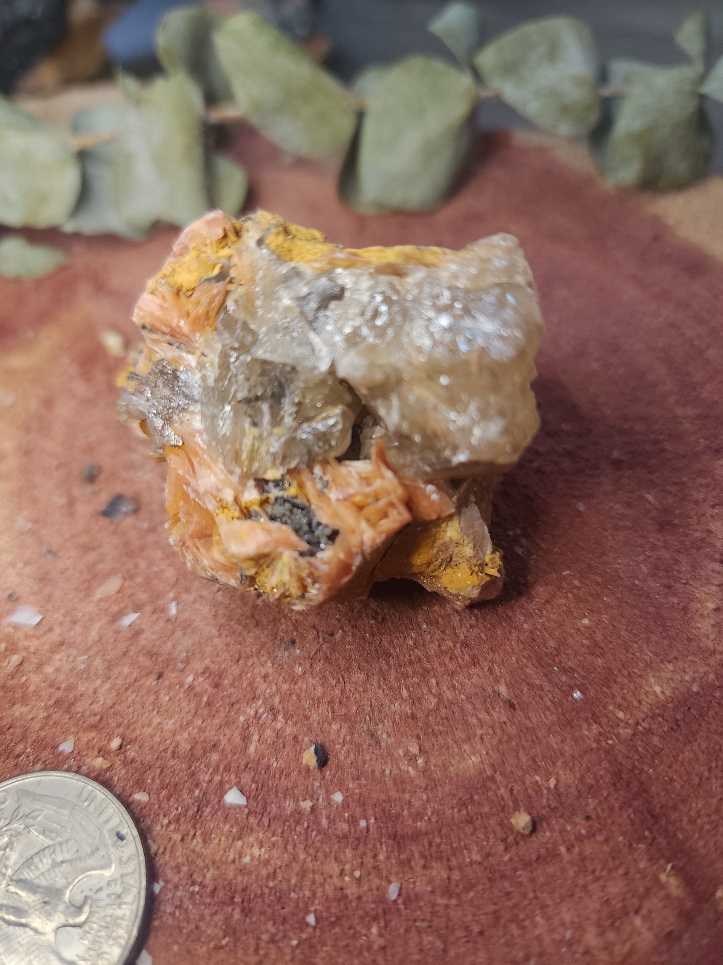 Barite cerrusite and galena specimen
