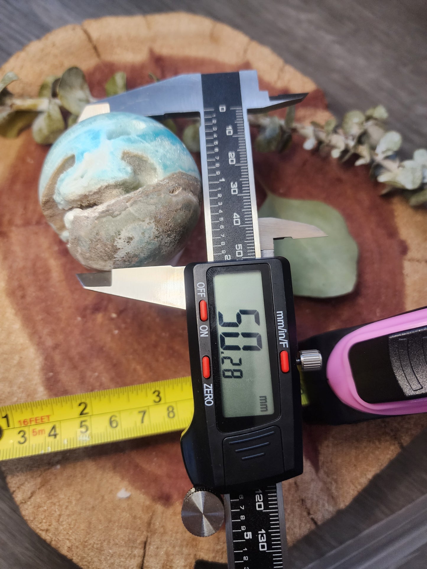 Blue aragonite druzy sphere