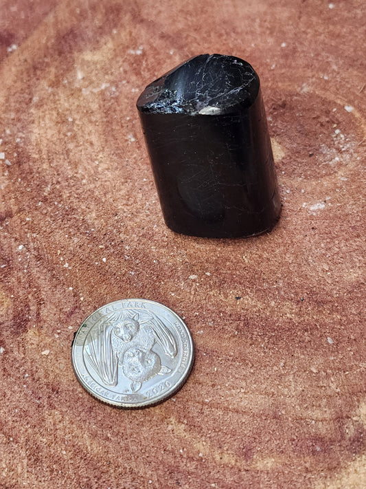 Polished large black tourmaline tumble