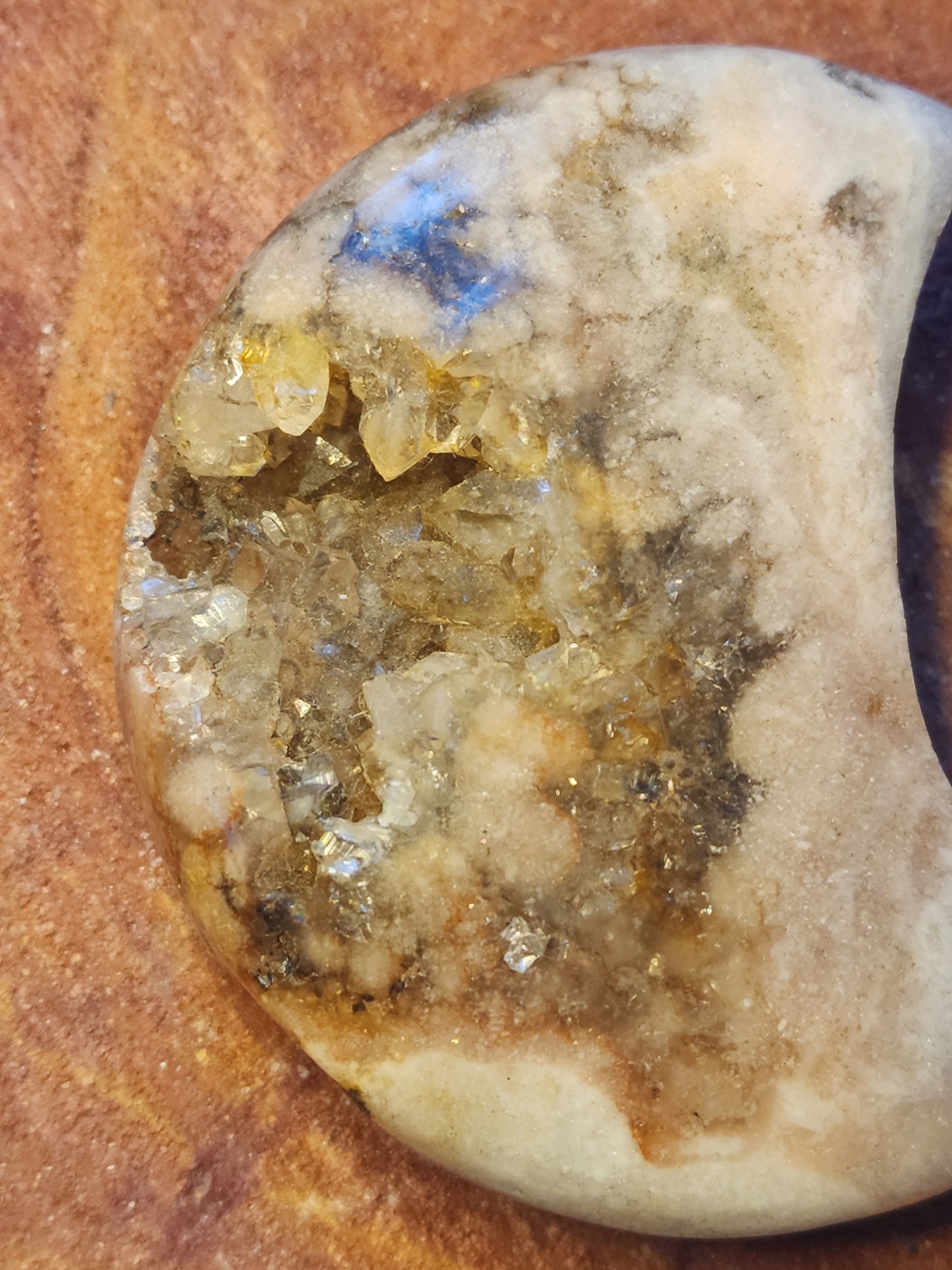 Druzy pink amethyst moon
