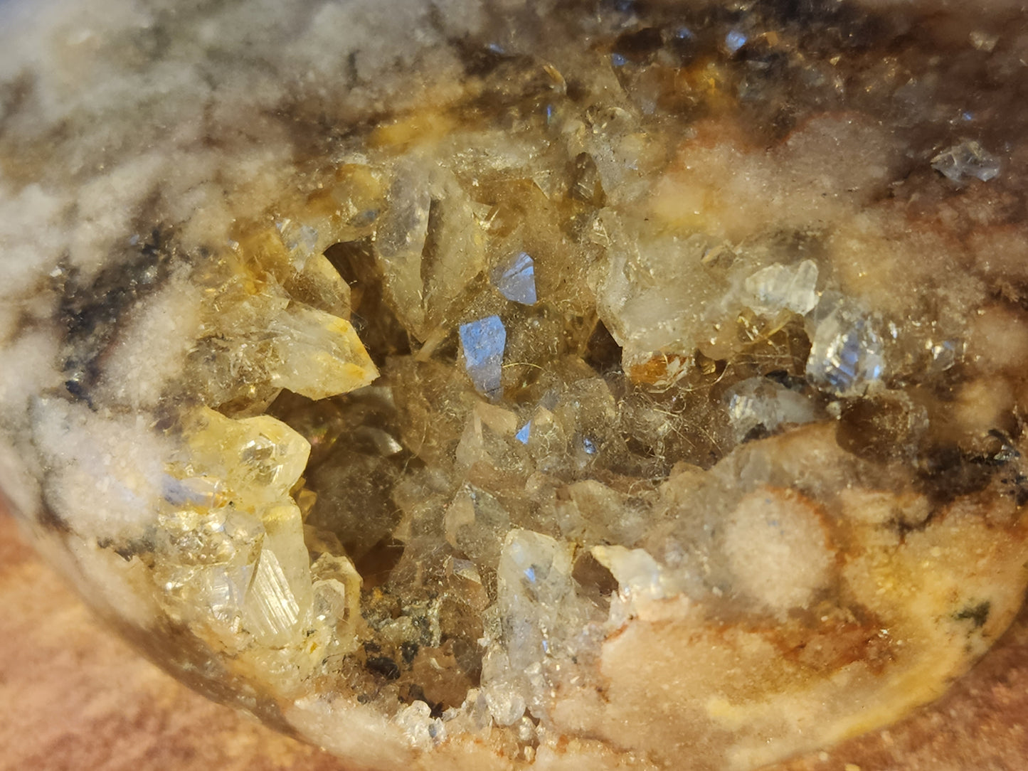Druzy pink amethyst moon
