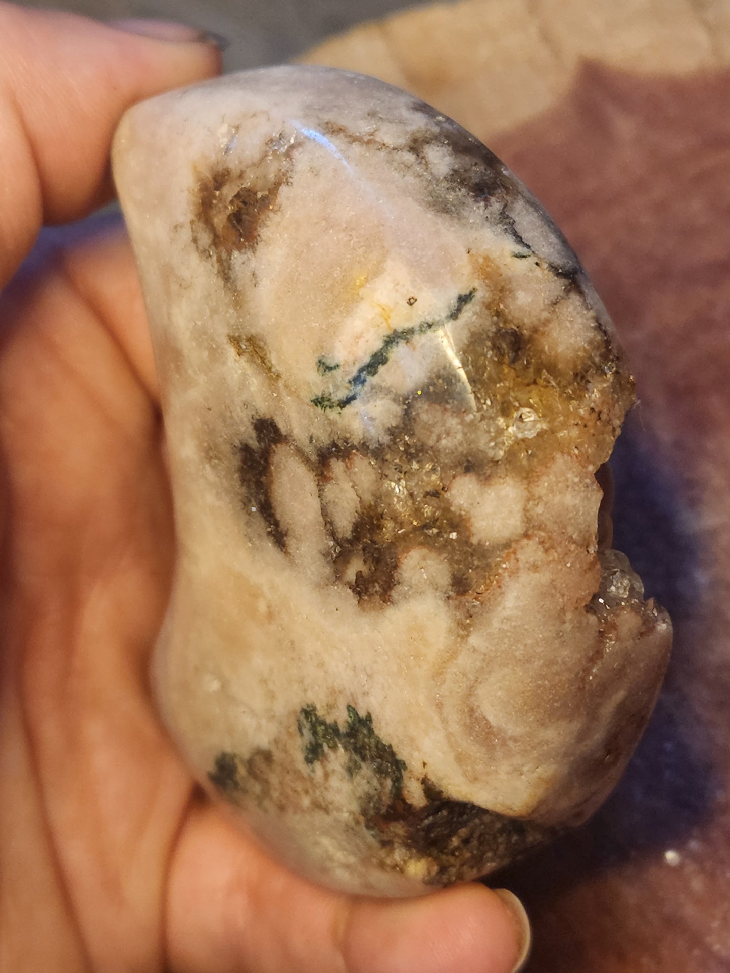 Druzy pink amethyst moon