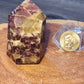 Lepidolite with smokey quartz tower