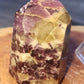 Lepidolite with smokey quartz tower