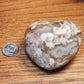 Puffy large druzy flower agate heart