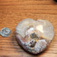 Puffy large druzy flower agate heart