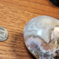 Puffy large druzy flower agate heart