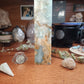 Large blue Aragonite druzy tower