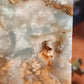 Large blue Aragonite druzy tower