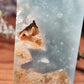 Large blue Aragonite druzy tower