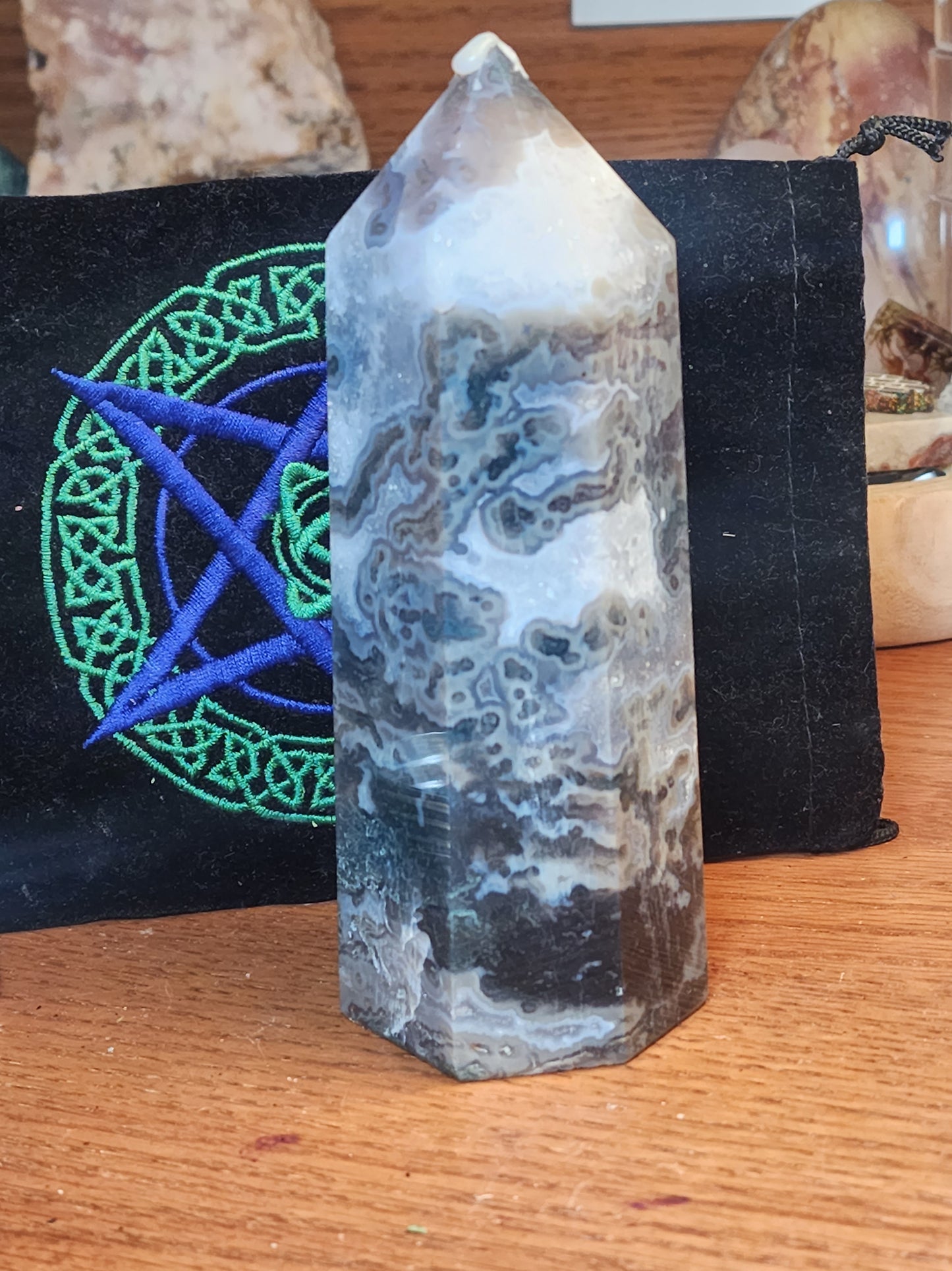 Moss agate tower