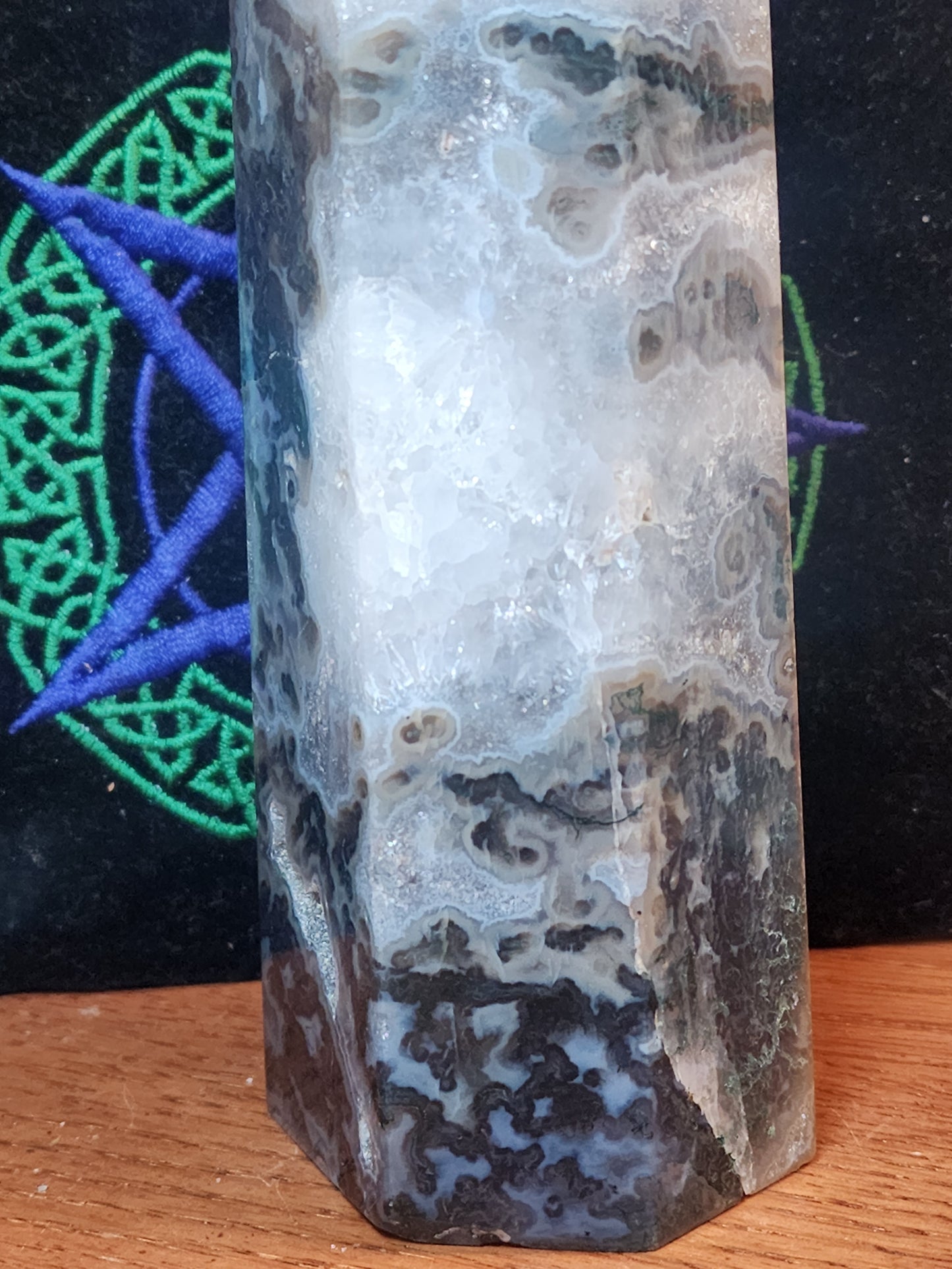 Moss agate tower