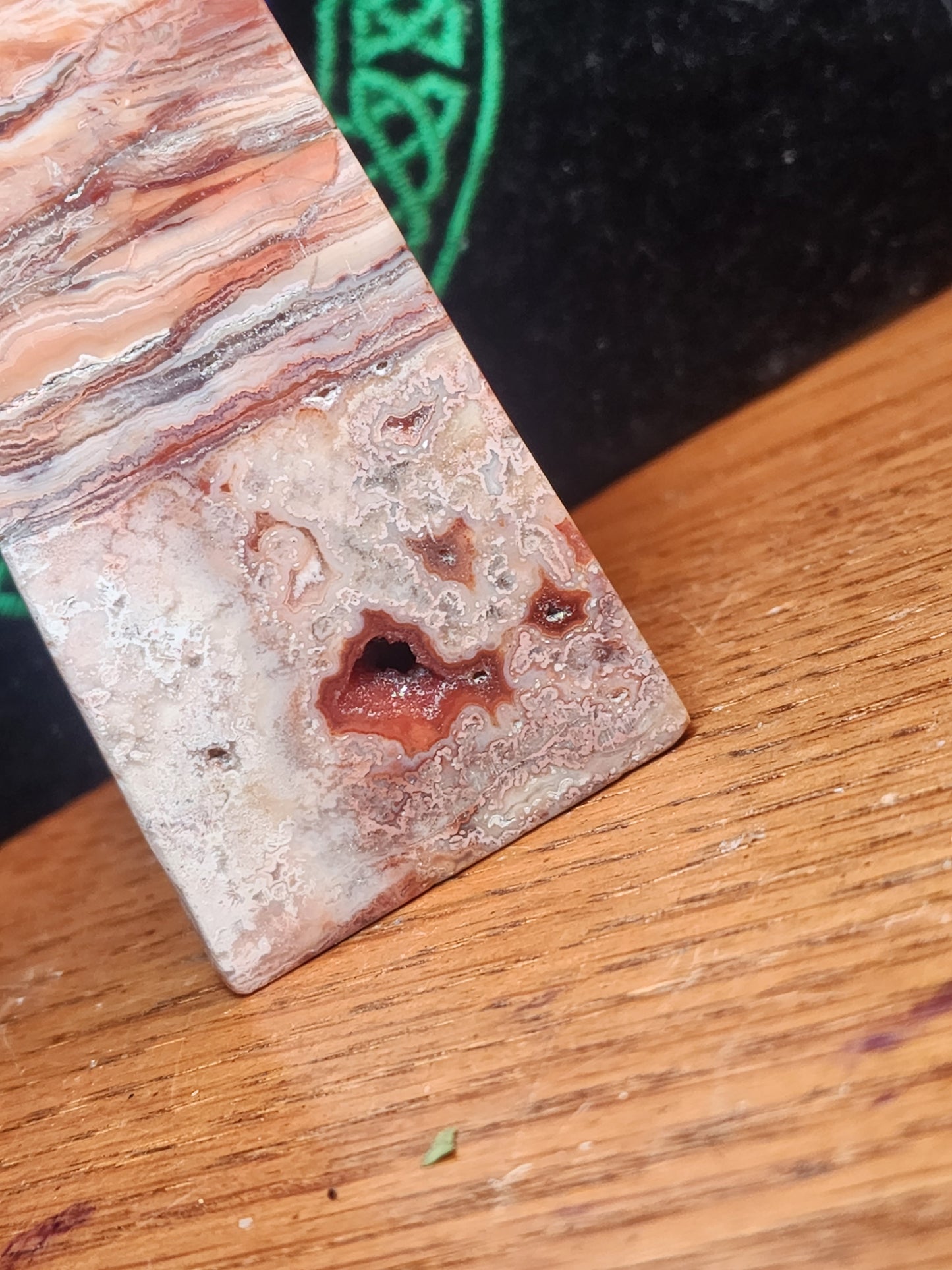 Pink crazy lace agate druzy tower