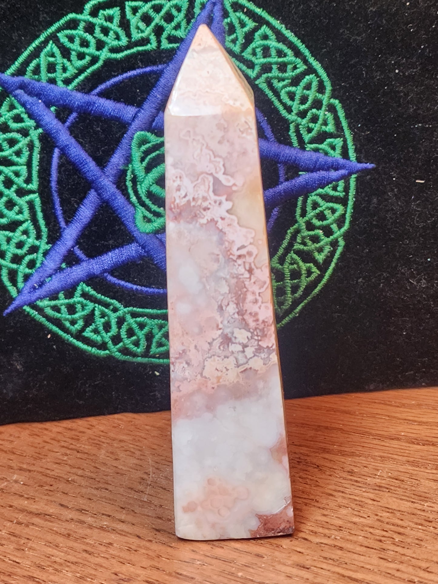 Pink crazy lace agate tower