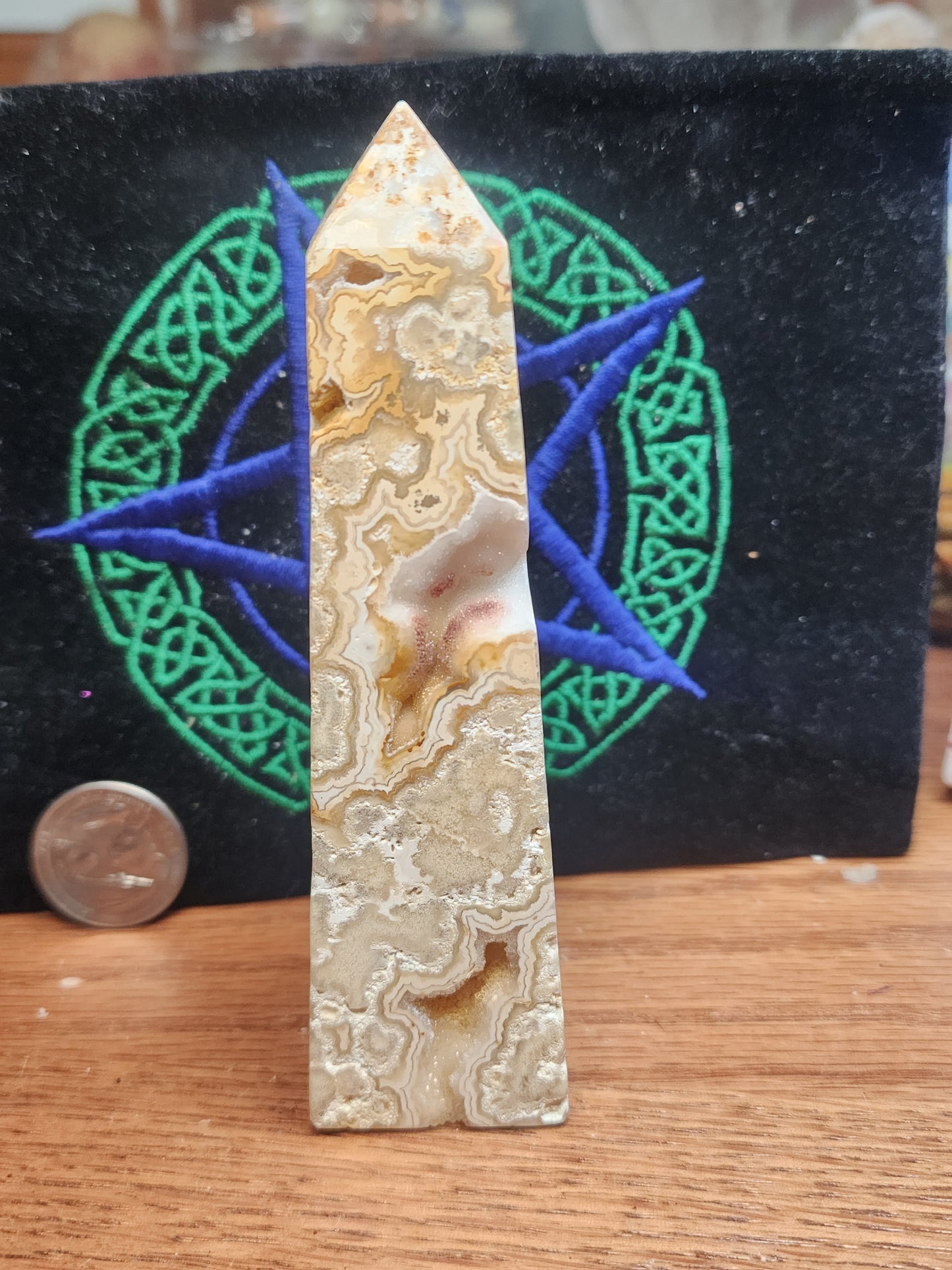 Druzy crazy lace agate tower