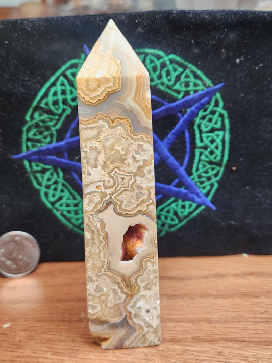 Druzy crazy lace agate tower