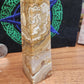 Crazy lace agate druzy tower