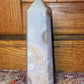 Flower agate x pink amethyst large tower
