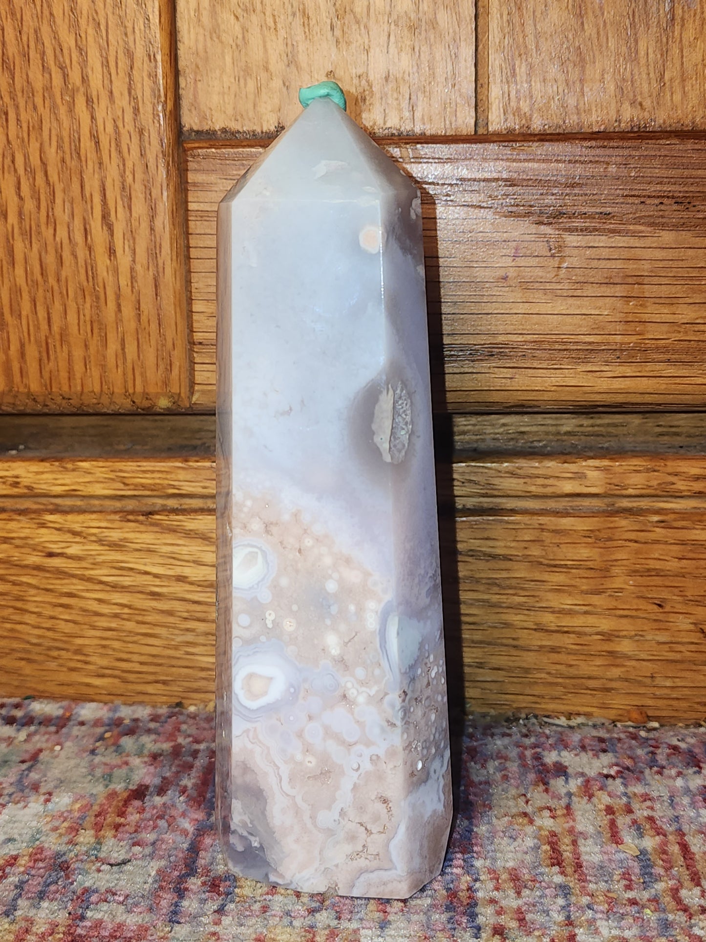 Flower agate x pink amethyst large tower