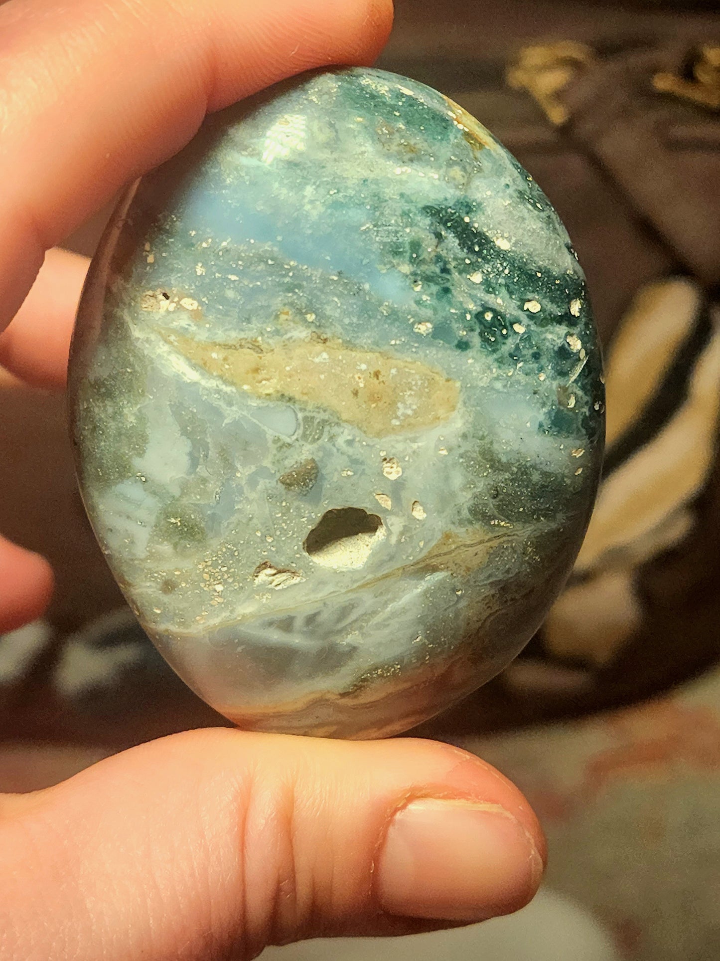 Druzy Ocean Jasper palmstone