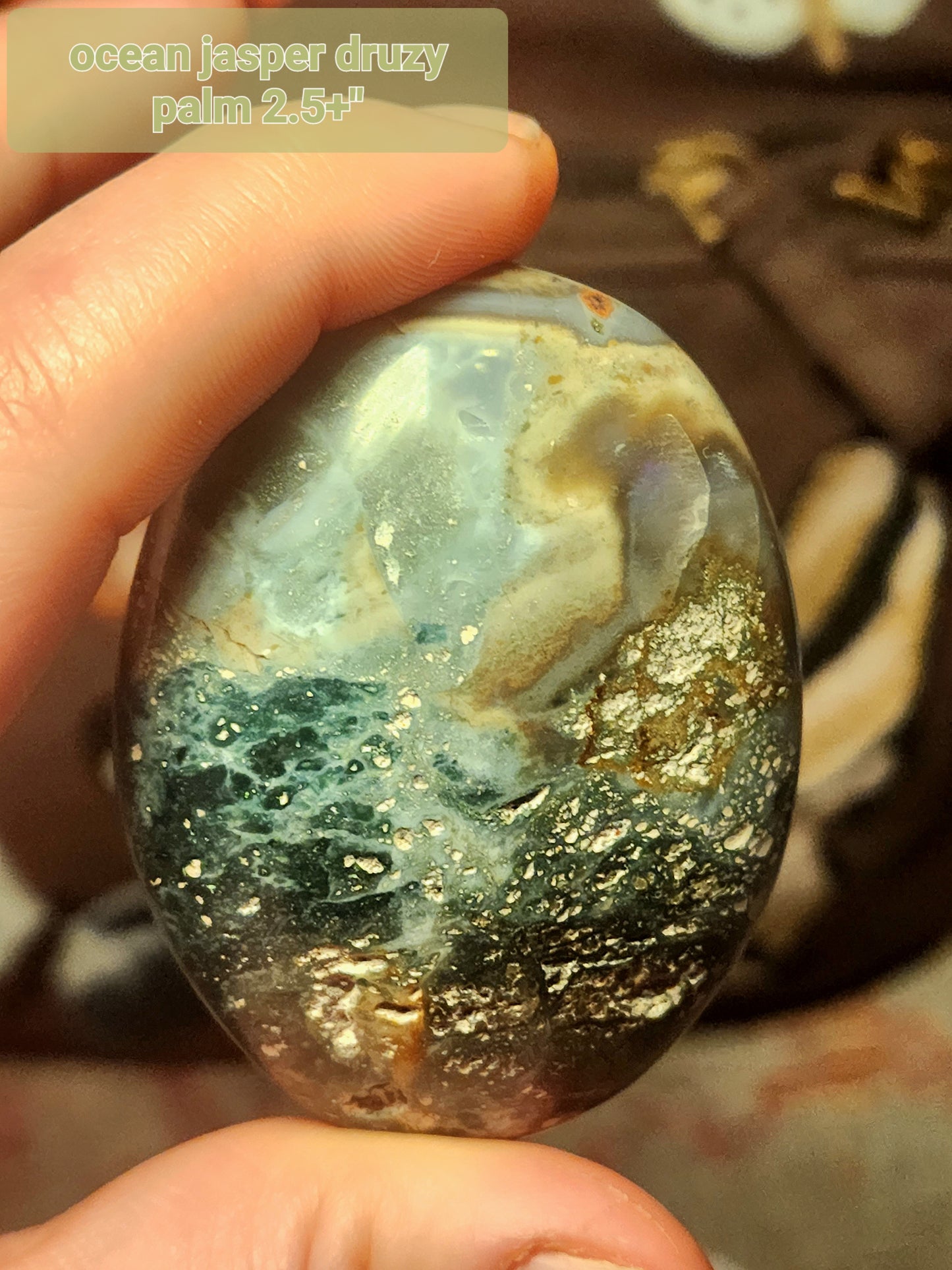 Druzy Ocean Jasper palmstone