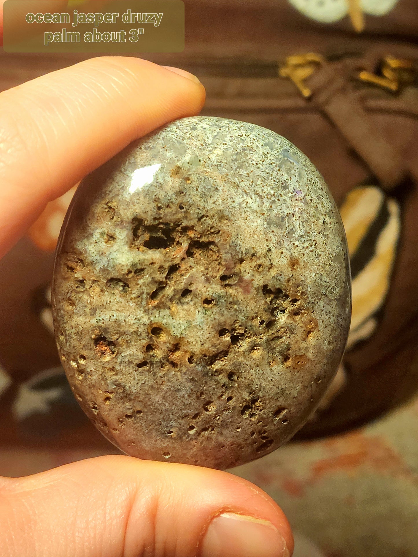 Druzy Ocean Jasper palmstone