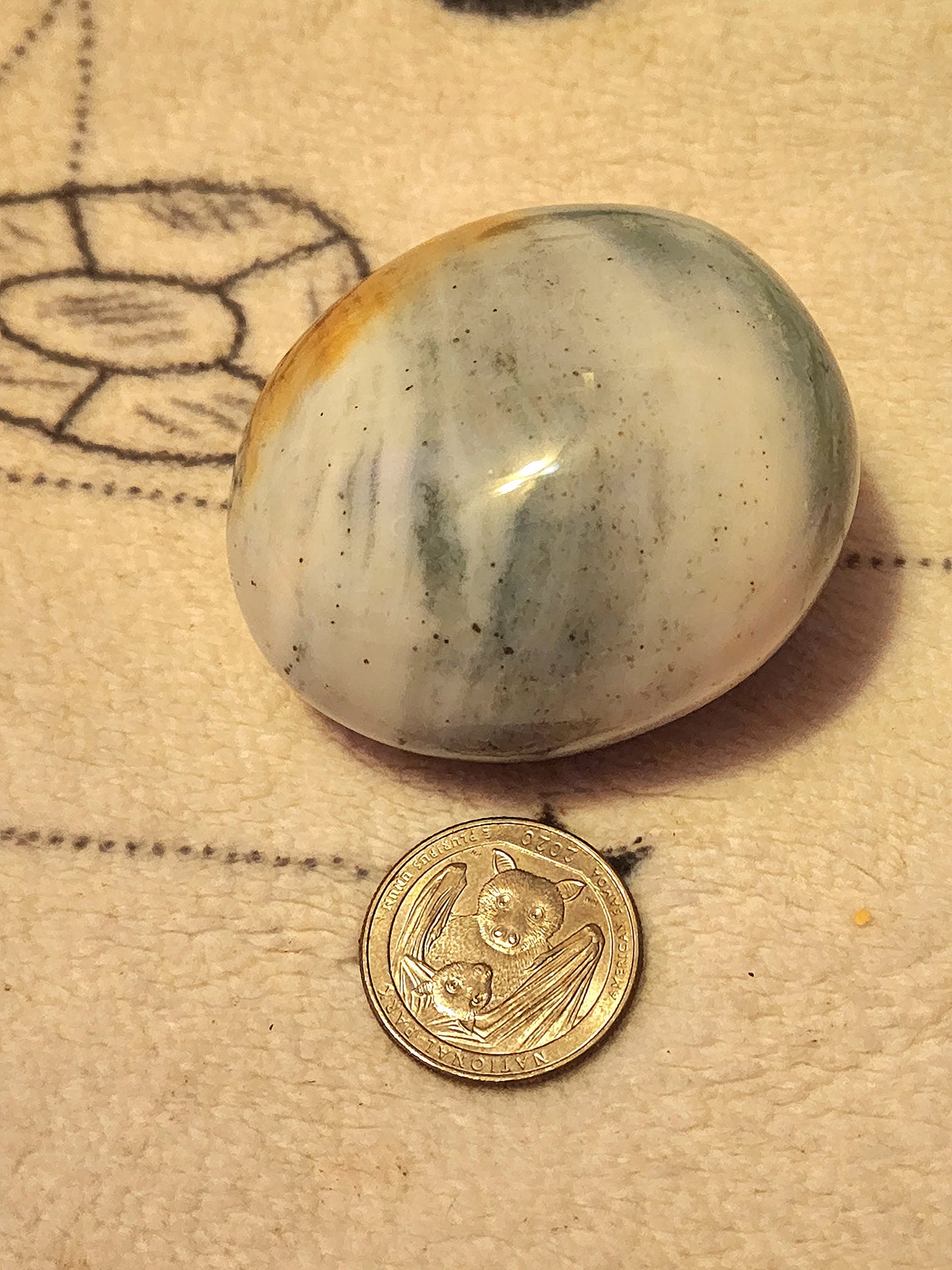 Sparkly Ocean Jasper palmstone