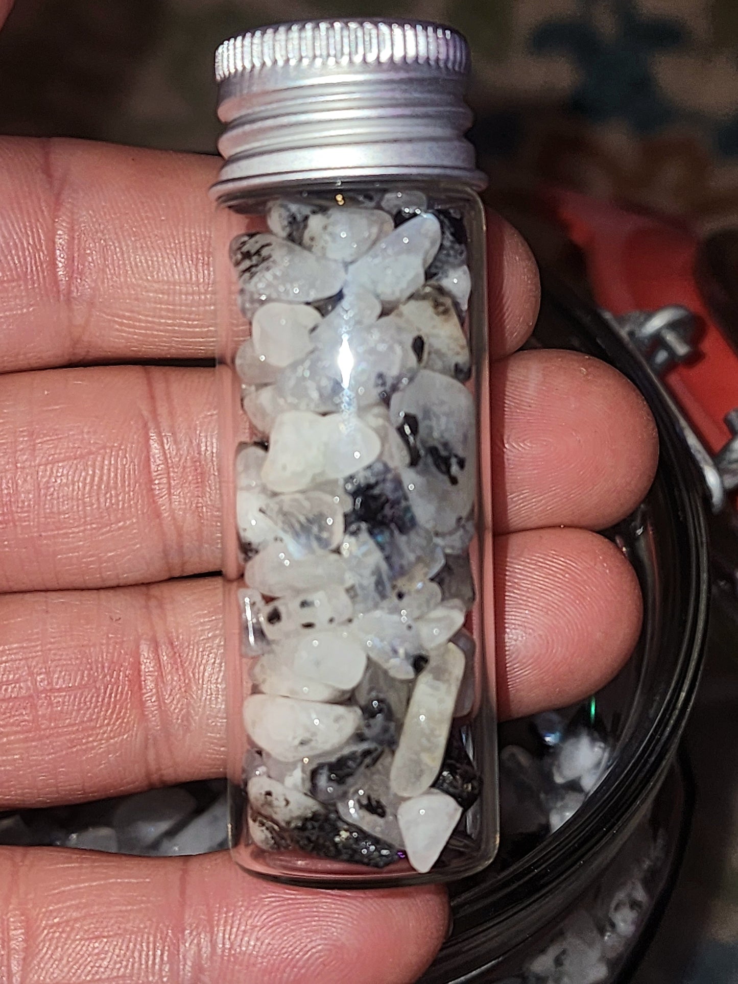 Rainbow Moonstone Chip jar