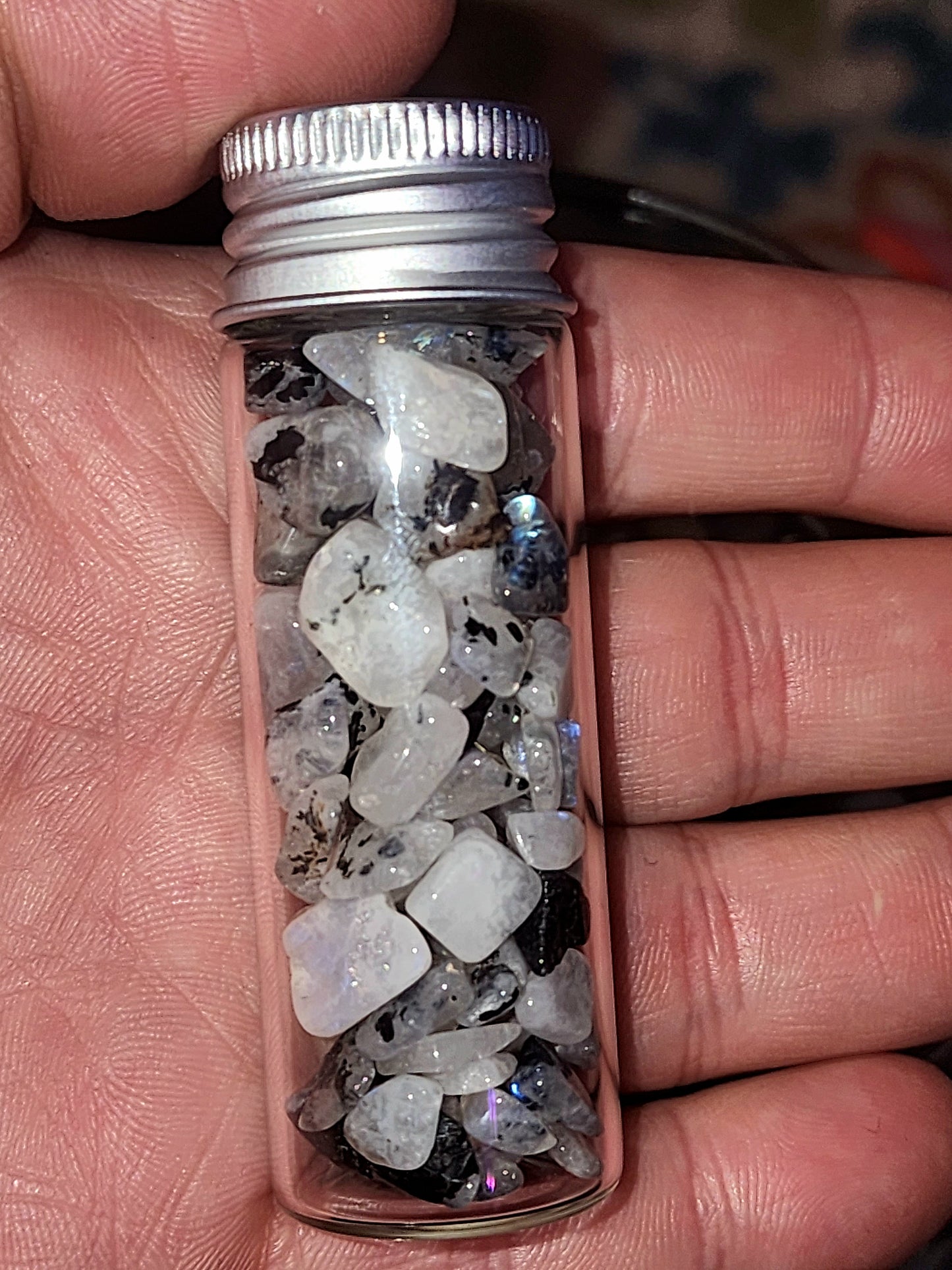 Rainbow Moonstone Chip jar