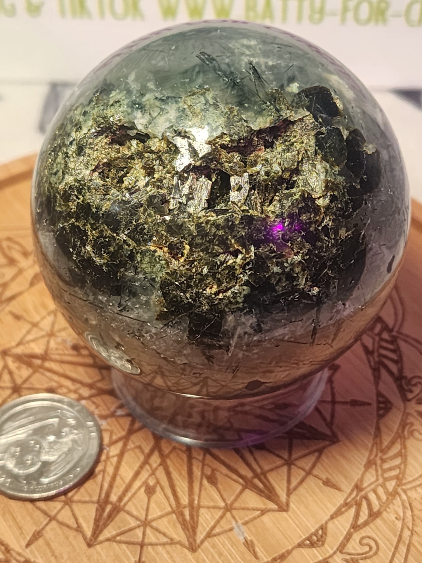 Druzy Phrenite Sphere with Quartz